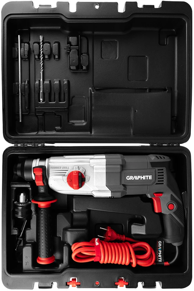 Graphite Perforatorius SDS+ 900 W smūginis gręžtuvas, dėklas