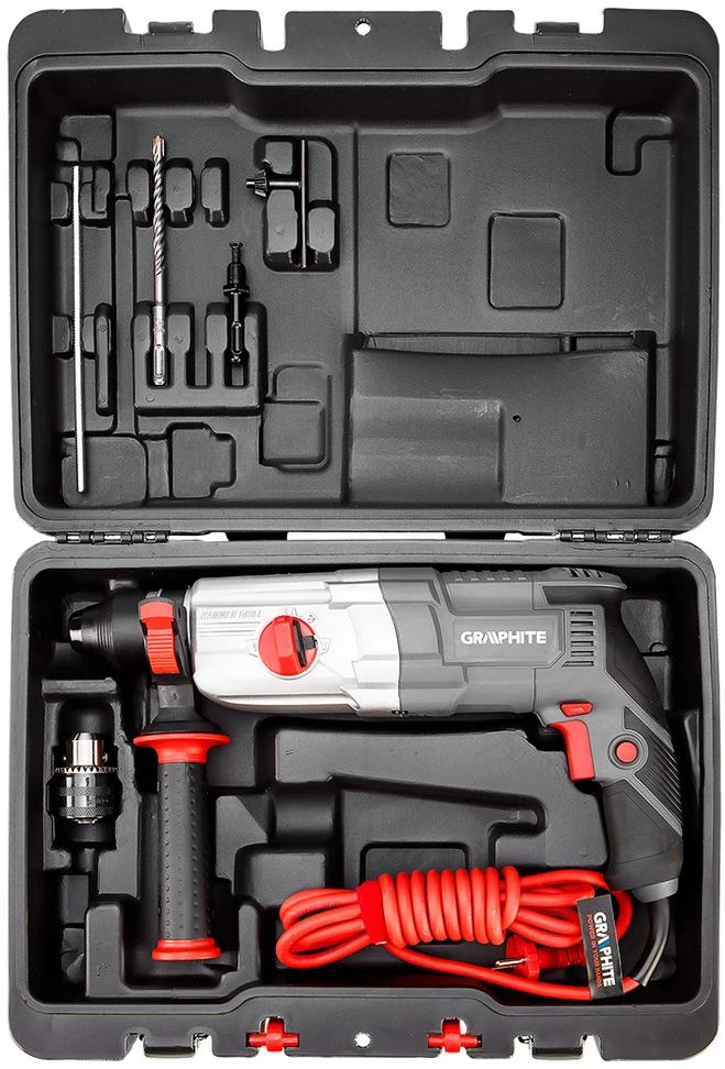 Graphite Perforatorius SDS+ smūginis gręžtuvas 800 W, 2,8 J, lagaminas