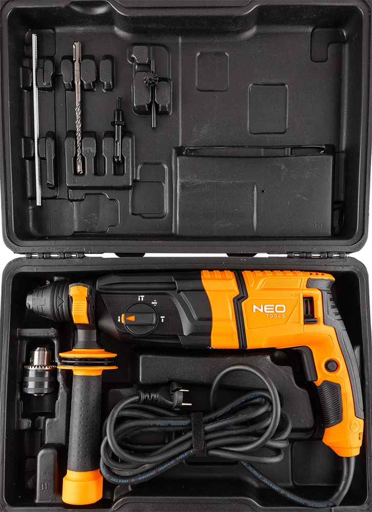 Neo Tools Perforatorius SDS+ smūginis gręžtuvas 900 W, 3,5 J, lagaminas