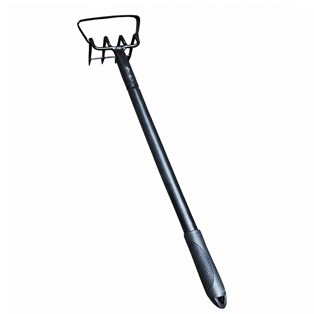 Motyka Kaplūnas su metaline rankena, sodo grėblys, 3 dalys su žnyplėmis, 120 cm