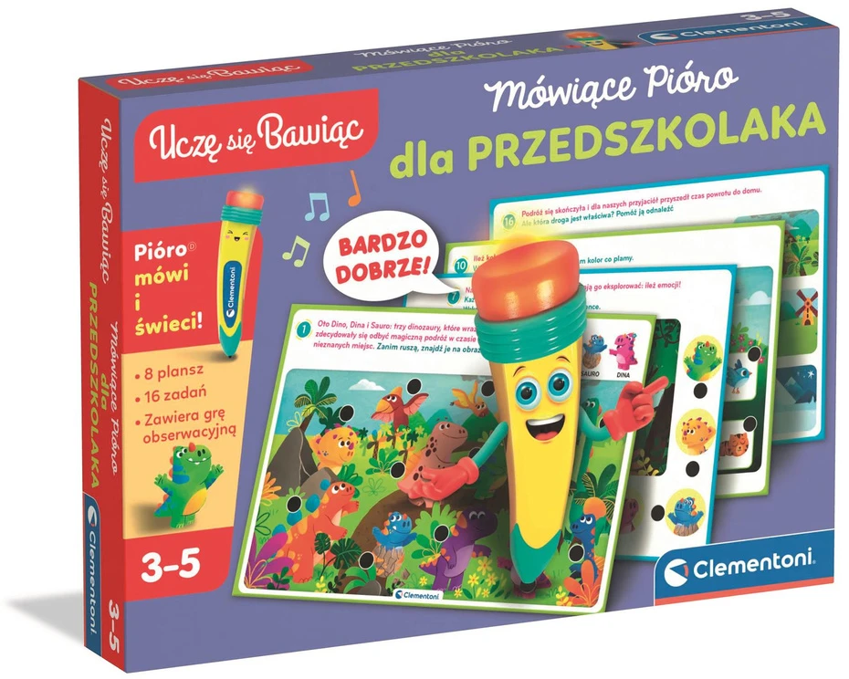 Mówiące Kalbantis rašiklis 500 klausimų ikimokyklinio amžiaus vaikams lenkų kalba Clementonixa050390