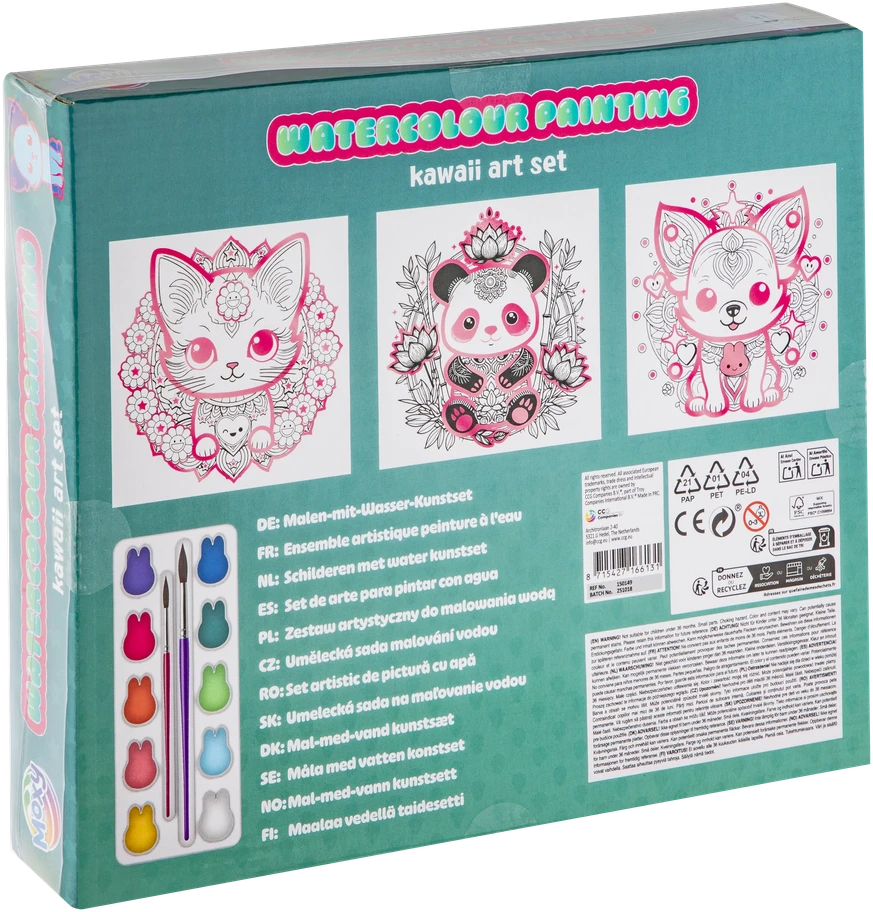 „Moxy“ akvarelės paveikslų kawaii rinkinys – katė