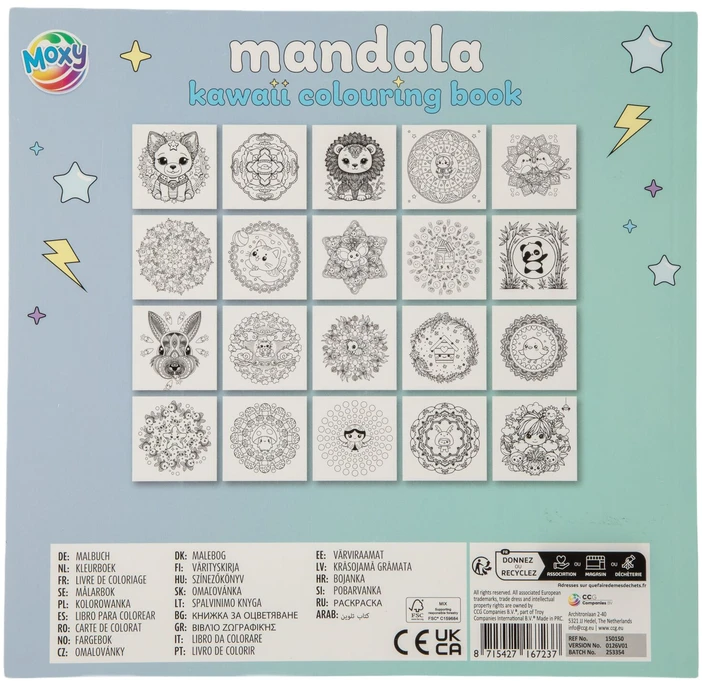 Moxy - Mandala Kawaii spalvinimo knygelė – Šuo (150150)