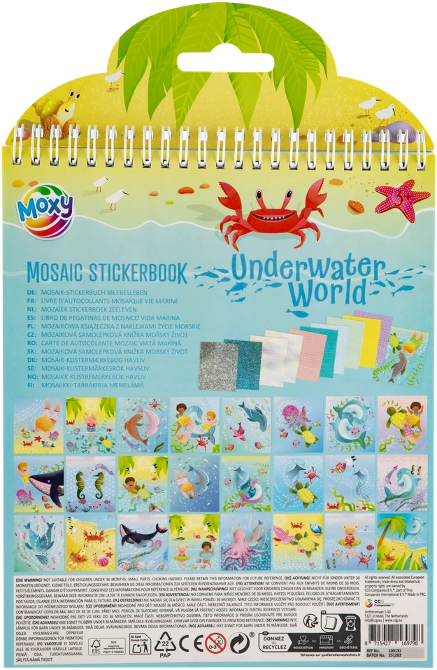 „Moxy“ – prabangi mozaikinė lipdukų knygelė – povandeninis pasaulis (100131)