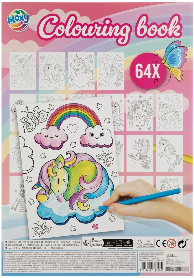 Moxy - Spalvinimo knygelė A4 formato 64 puslapiai – Vienaragis (150129)