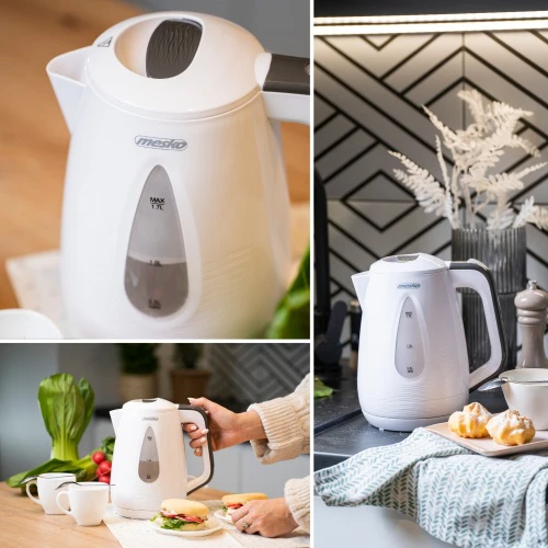 Mesko | Virdulys | MS 1261g | Electric | 2200 W | 1.7 L | Polypropylene | 360° rotational base | Pilkas