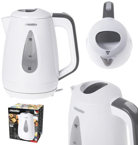 Mesko | Virdulys | MS 1261g | Electric | 2200 W | 1.7 L | Polypropylene | 360° rotational base | Pilkas