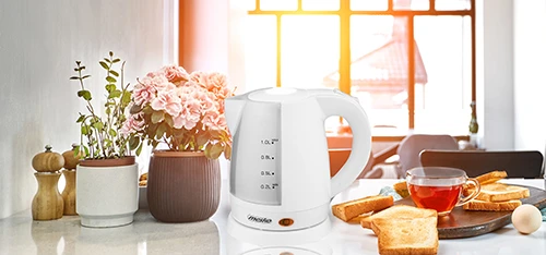 Mesko | Virdulys | MS 1276 | Standard | 1600 W | 1 L | Plastic | 360° rotational base | Baltas