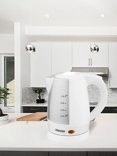 Mesko | Virdulys | MS 1276 | Standard | 1600 W | 1 L | Plastic | 360° rotational base | Baltas