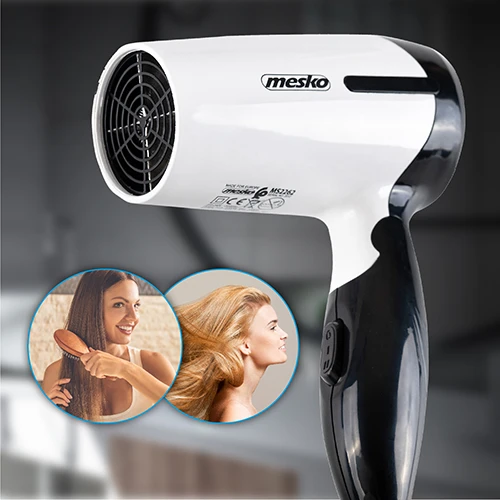 Mesko | Plaukų džiovintuvas | MS 2262 | 1000 W | Number of temperature settings 2 | Juodas/Baltas