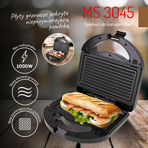 Sumuštinių keptuvas Adler Sandwich Maker 3 in 1 MESKO MS3045