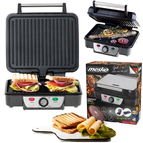 Mesko | Grilis | MS 3050 | Contact grill | 1800 W | Juodas/Nerūdijantis plienas