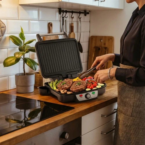 Mesko | Grilis | MS 3050 | Contact grill | 1800 W | Juodas/Nerūdijantis plienas