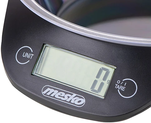 Adler Mesko | Virtuvinės svarstyklės with a bowl | MS 3164 | Maximum weight (capacity) 5kg | Graduation 1 g | Ekranas type LCD | Juodas