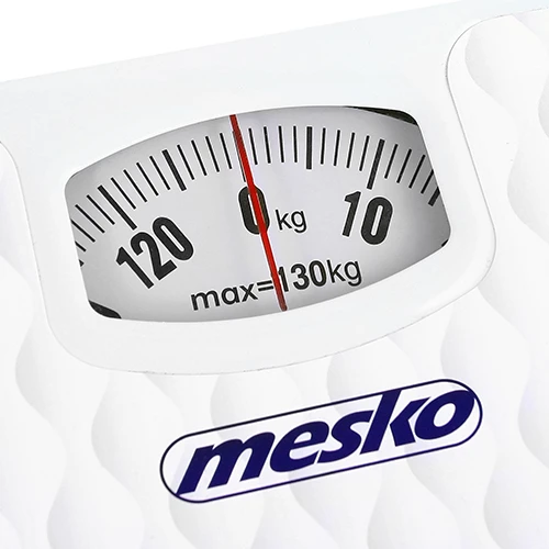Virtuvinės svarstyklės Mesko | Mastelis | MS 8160 | Mechaninis | Didžiausias svoris (keliamoji galia) 130 kg | Tikslumas 1000 g | Baltas