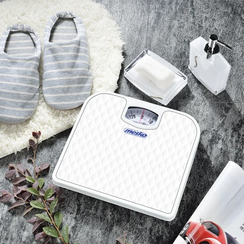 Virtuvinės svarstyklės Mesko | Mastelis | MS 8160 | Mechaninis | Didžiausias svoris (keliamoji galia) 130 kg | Tikslumas 1000 g | Baltas