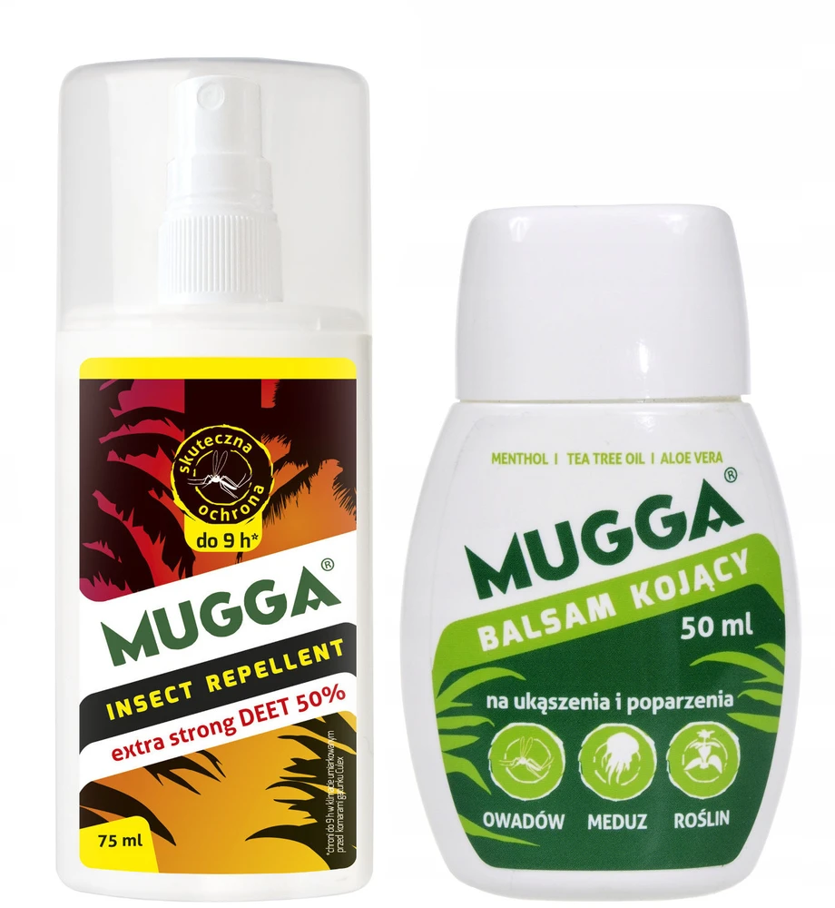 „Mugga Strong“ 50 % dezinfekcinis skystis nuo uodų ir erkių + „Mugga“ balzamas