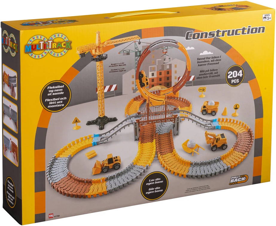 Multi Track Daugiafunkcis statybinių trasų rinkinys, 204 dalys (41760)