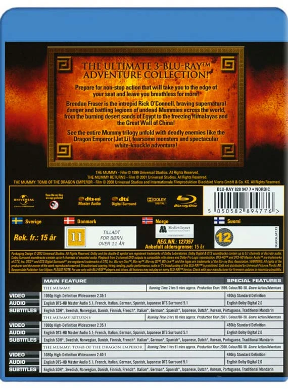 Mumijos trilogija (3 diskų) („Blu-ray“)