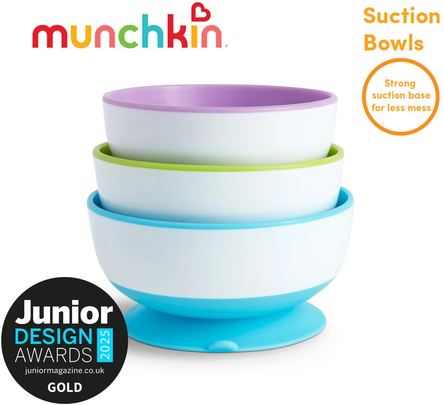 MUNCHKIN prilimpančių dubenėlių rinkinys STAY PUT SUCTION, 3 vnt.