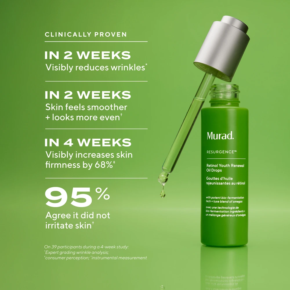 Murad Skincare Murad Retinol Youth Renewal Drops veido serumas, 30 ml