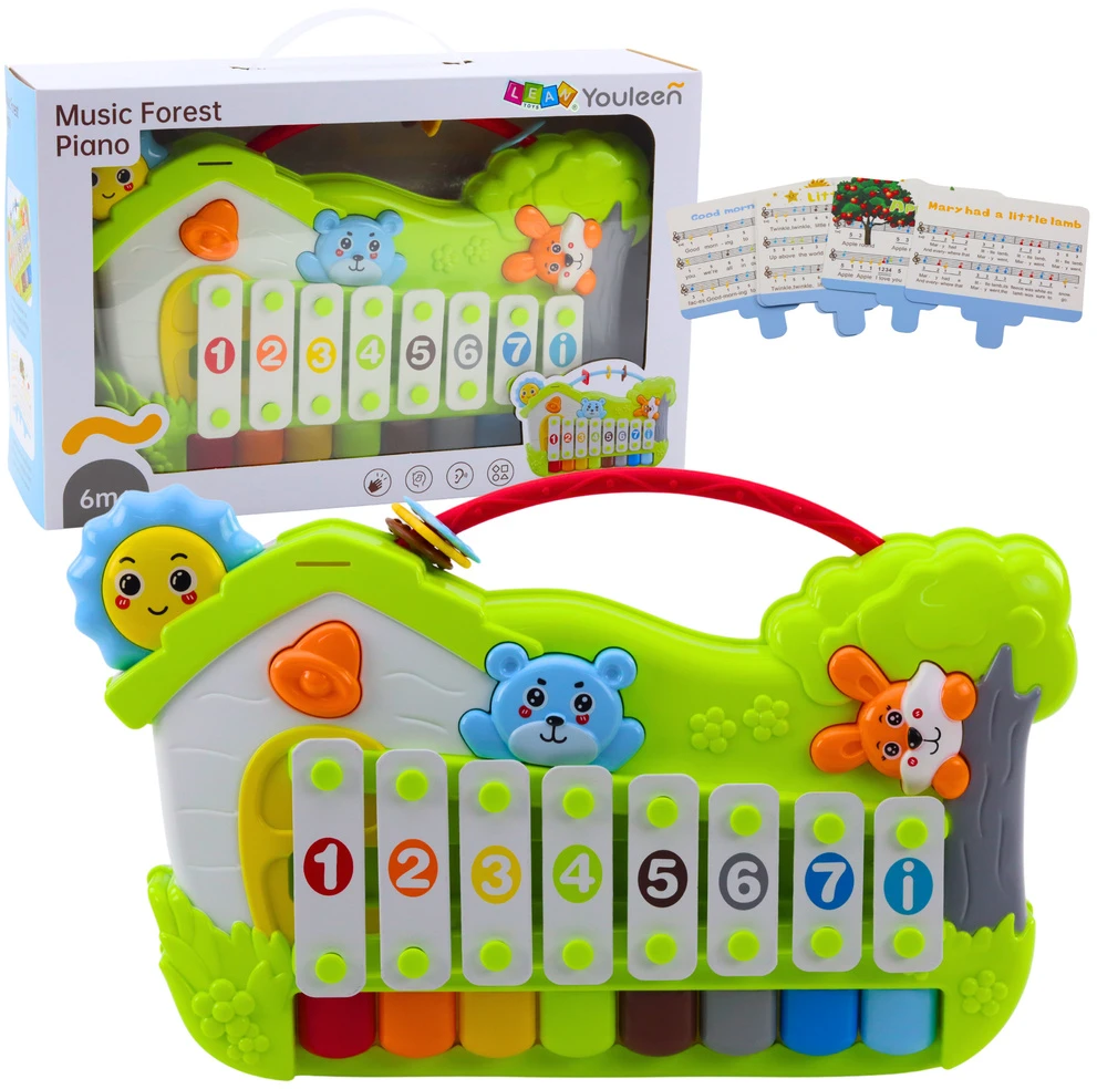 Lean Toys Vaikiškas muzikinis pianinas su ksilofonu ir melodijomis