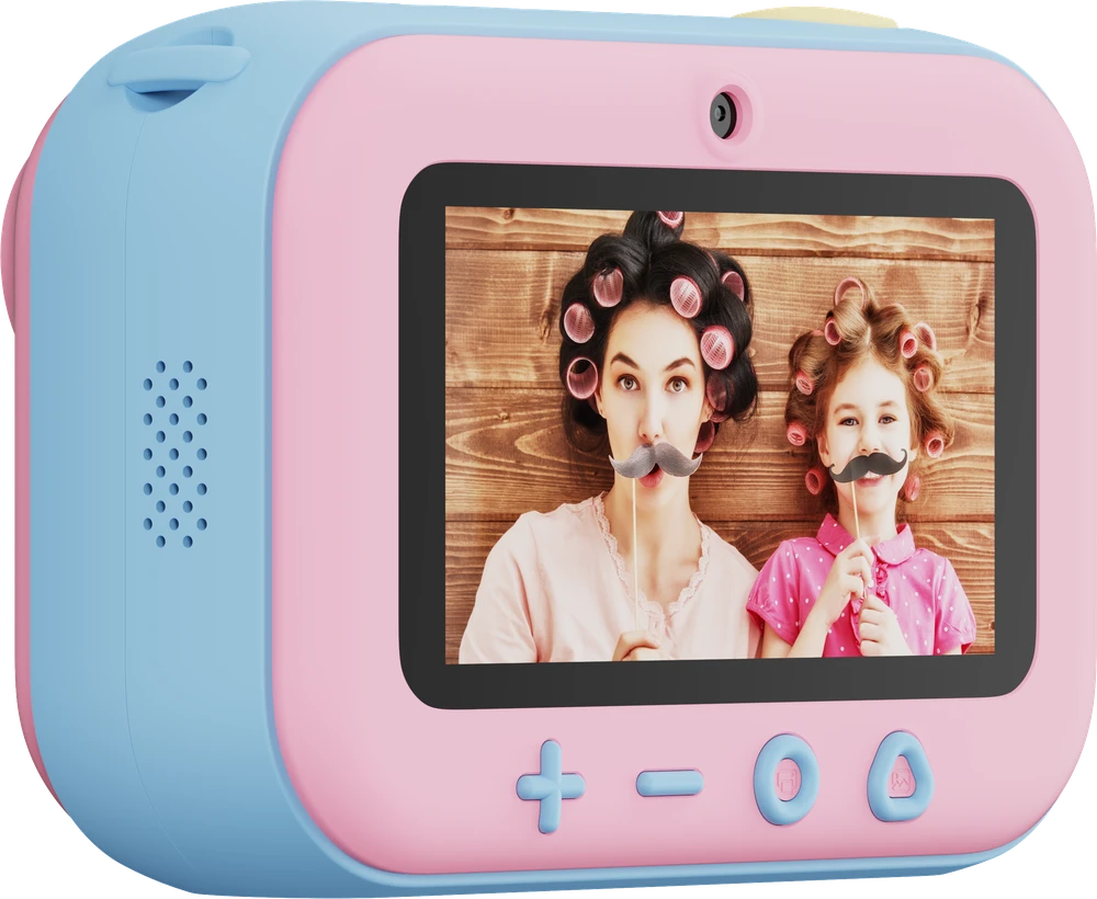 „myFirst Camera Insta 20“ – momentinis fotoaparatas su spausdintuvu ir etikečių spausdinimo funkcija, 3 colių „Full HD IPS“ ekranu ir dvigubu 16 MP objektyvu (cukraus vatos mišinys)
