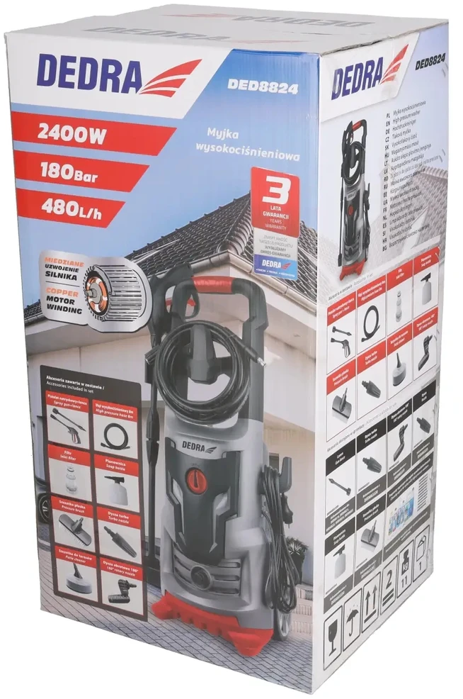 Dedra Aukto slegio plovimo irenginys 2400W 120180bar 480lh 8m