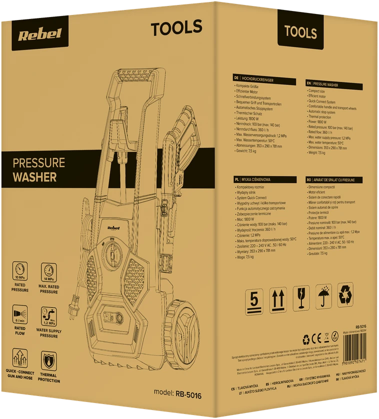 Rebel LT503B 1800W slėgio plovimo įrenginys