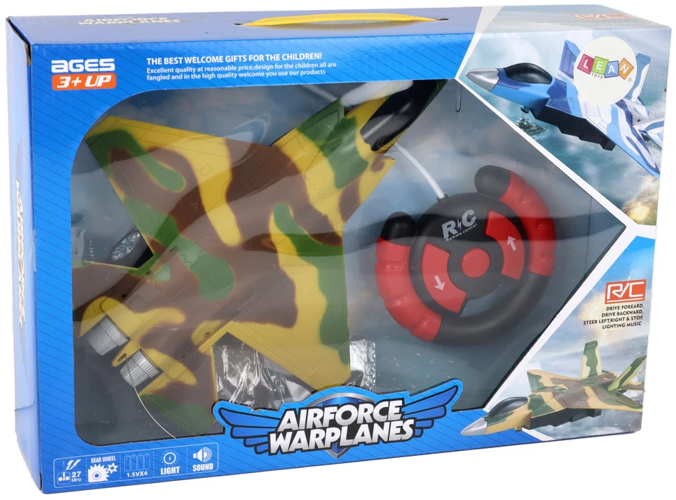 Nuotoliniu būdu valdomas naikintuvas vaikams Lean Toys