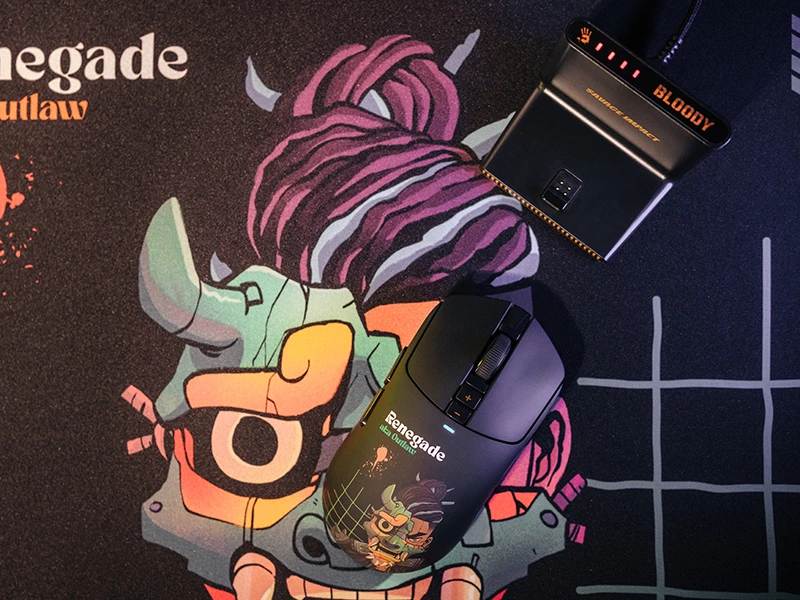 Pelė Myszka žaidimams A4Tech Bloody R72 DUO Renegade Midnight belaidė 20000 dpi optinė juoda