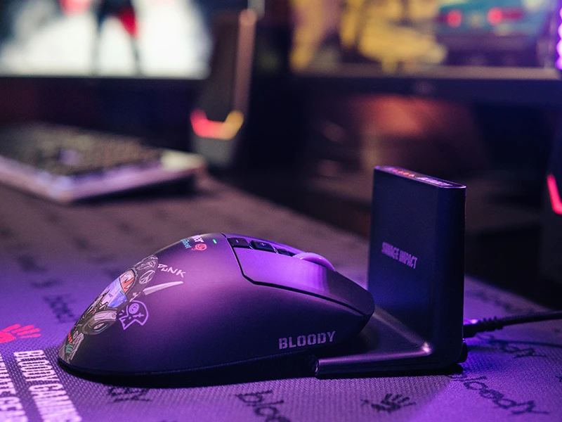 Pelė Myszka žaidimams A4Tech Bloody R73 ULTRA DUO belaidė 20000 dpi optinė juoda