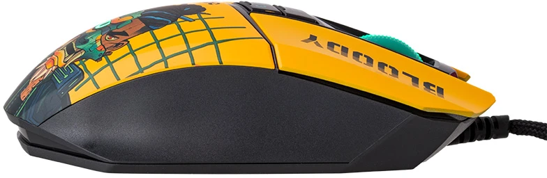 Pelė Myszka žaidimams A4Tech Bloody W63 Max RENEGADE su laidu 12000 dpi optinė geltona