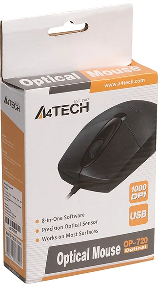 A4Tech A4TMYS43754 Pelė OP-720 Juodas USB