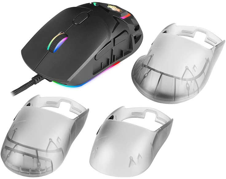 Pelė Myszka žaidimams Tracer GameZone NEON su laidu 12400 dpi optinė juoda