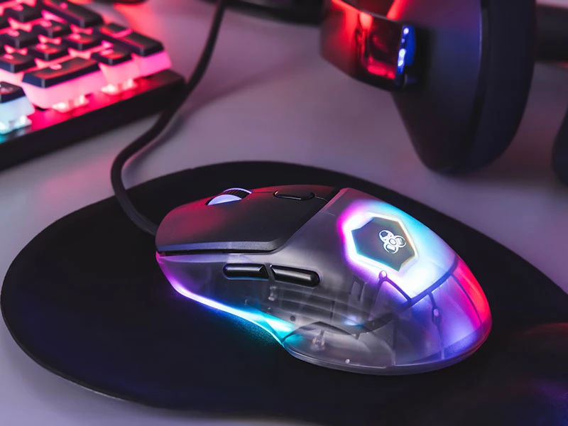 Pelė Myszka žaidimams Tracer GameZone NEON su laidu 12400 dpi optinė juoda