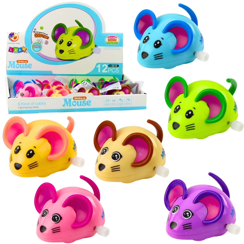 Lean Toys Mechaninė pelė, 8 cm, įvairios spalvos