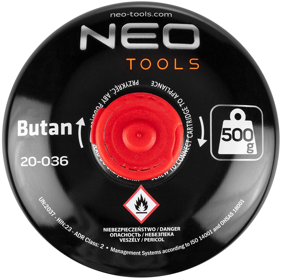 Nabój 500g butano dujų balionėlis, užsukamas