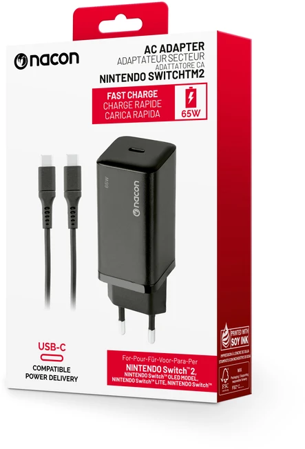 „Nacon AC Nintendo Switch 2“ krovikliams | 65 W