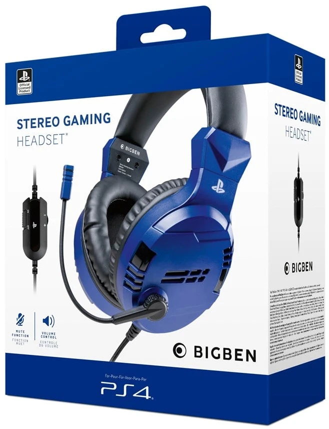 Ausinės Nacon Big Ben Bigben Interactive PS4OFHEADSETV3G Laisvų rankų įranga Su lankeliu Mėlyna