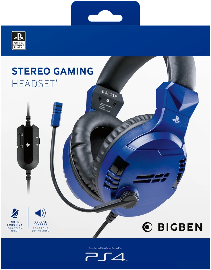 Ausinės Nacon Big Ben Bigben Interactive PS4OFHEADSETV3G Laisvų rankų įranga Su lankeliu Mėlyna