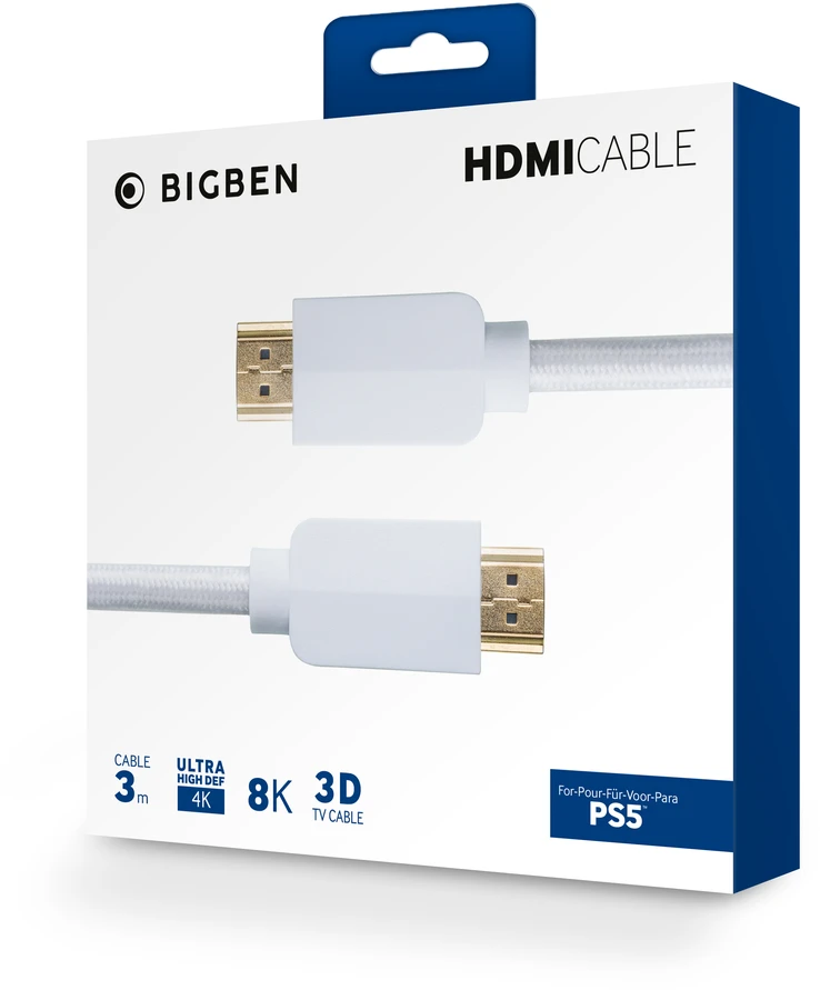 NACON PS5 HDMI kabelis 2.1 4K ULTRA HD/8K - 3M | Baltas