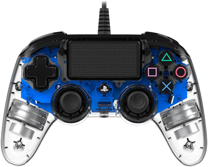 NACON PS4OFCPADCLBLUE žaidimų valdiklis Žaidimų pultelis PlayStation 4 Analoginis / skaitmeninis Mėlyna, Permatomas