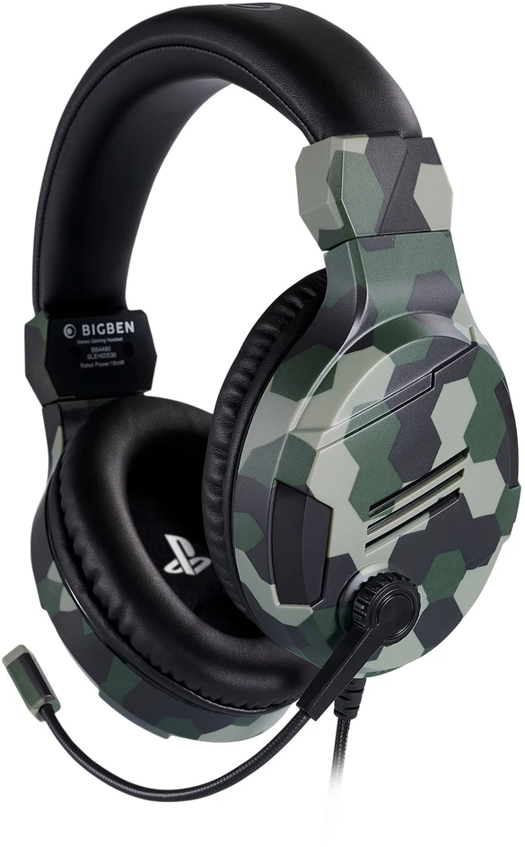 Nacon Big Ben Bigben Interactive PS4OFHEADSETV3G Ausinės be mikrofono ir ausinės su mikrofonu Laisvų rankų įranga Su lankeliu Kamufliažas