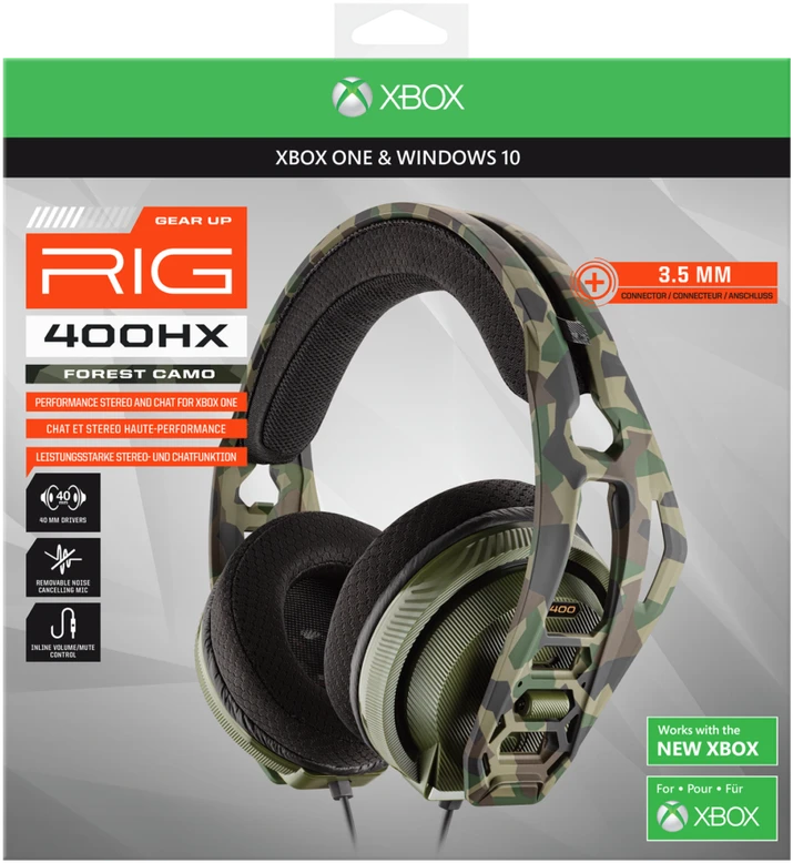 Nacon RIG 400HX ausinės Camo Forest su laidu PC/Mac, mobilusis
