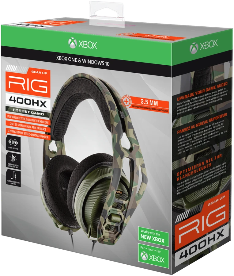 Nacon RIG 400HX ausinės Camo Forest su laidu PC/Mac, mobilusis