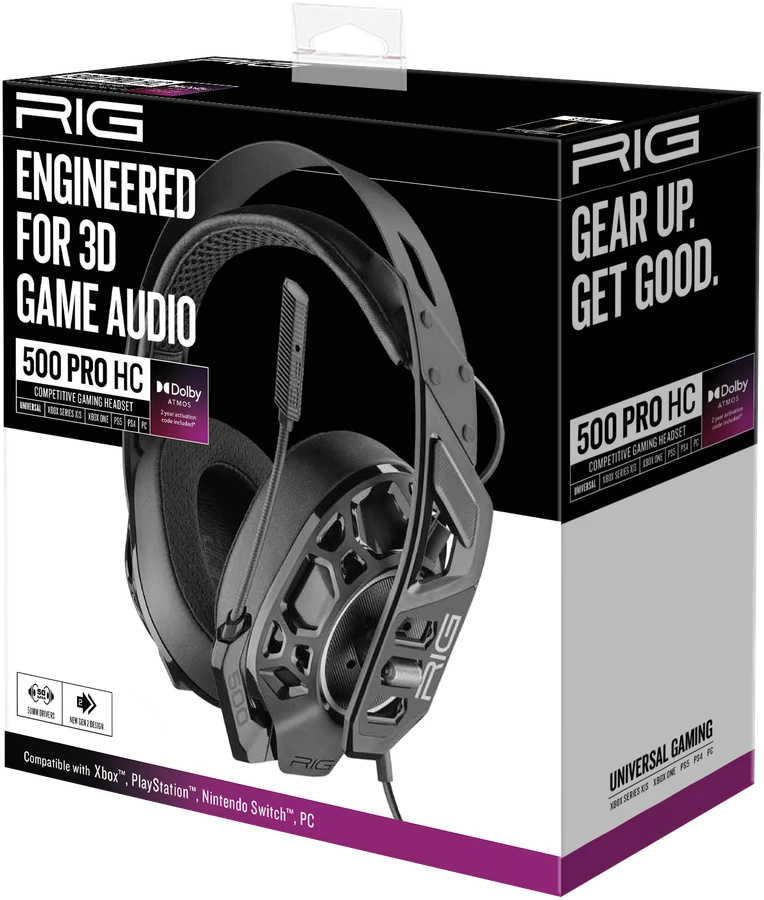 Nacon RIG 500 Pro HC laidinės žaidimų ausinės (juodos) | XBOX/PS4/PS5/Nintendo Switch