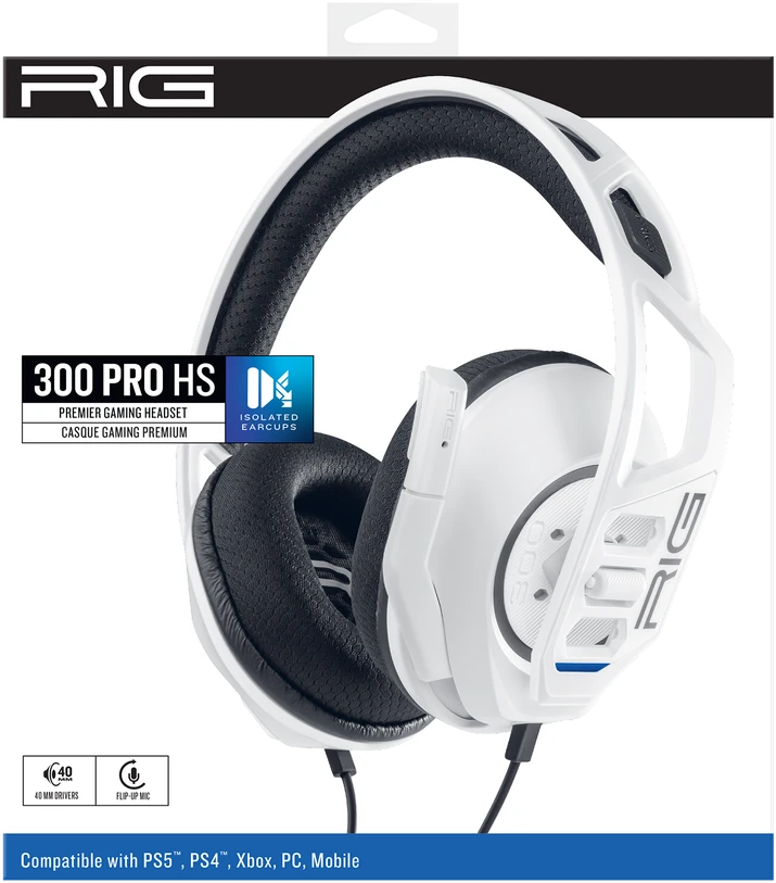 Nacon RIG 300 Pro HS laidinės žaidimų ausinės (juodos) | XBOX/PS4/PS5/Nintendo Switch