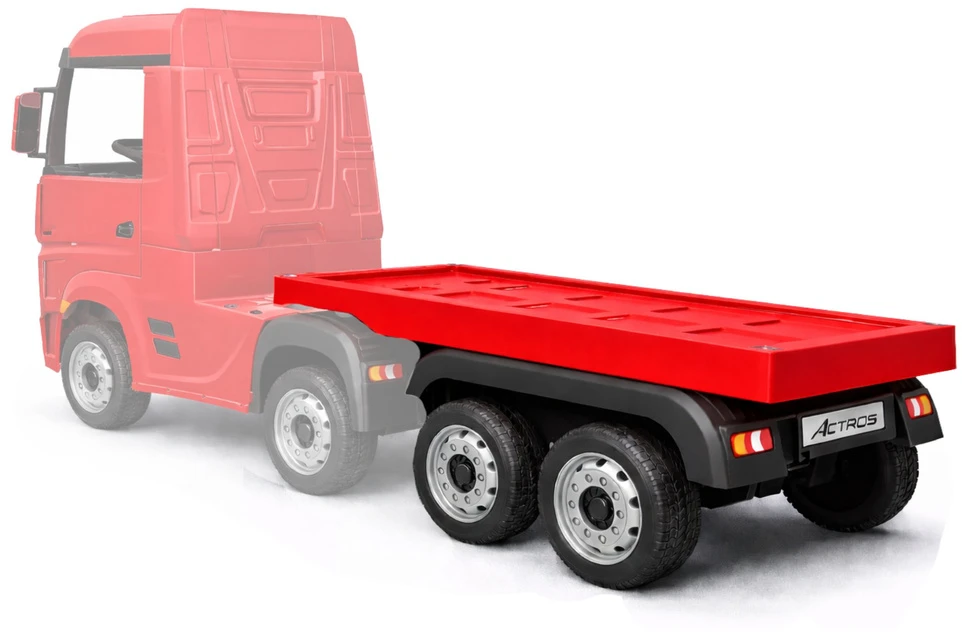 Lean Cars Raudona Mercedes Actros akumuliatorinė puspriekabė