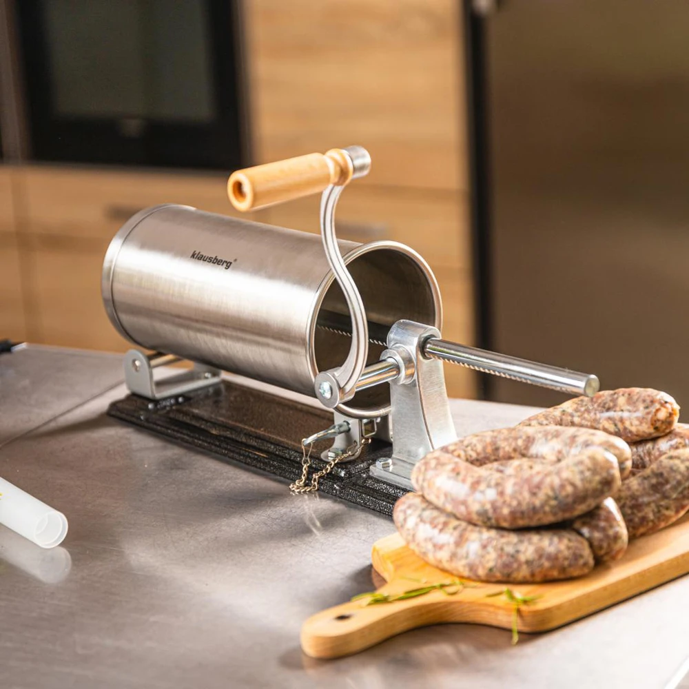 Nadziewarka Dešrų kimštuvas, 3kg talpos, horizontalus, nerūdijančio plieno, Klausberg, kb-7928